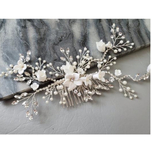 Bride Crystal flower Large Head Hairpieces wedding - Picture 7 of 7